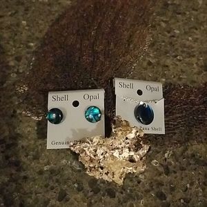 New Genuine Paua Sell opal earrings &necklace